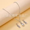 European and American cross-border best-selling women's jewelry, light luxury evening dress accessories, 3-piece set, bracelet, necklace, earrings Specification image